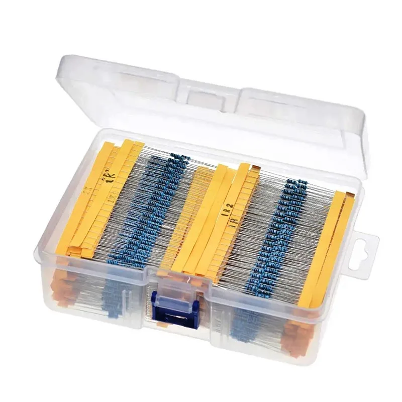 2600 unids/set 130 valores 1/4W 0,25 W 1% resistencias de película metálica paquete surtido Kit con caja lote resistencias surtido Kits - imagen 4