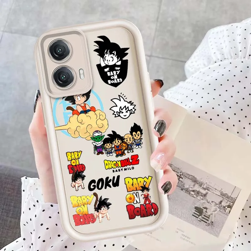 D-Dragon Ball lindo divertido Goku cubierta para Motorola MOTO Edge G85 G54 G35 G34 G32 E22 E14 G04 50 5G caja de teléfono con escalera de ojos - imagen 4