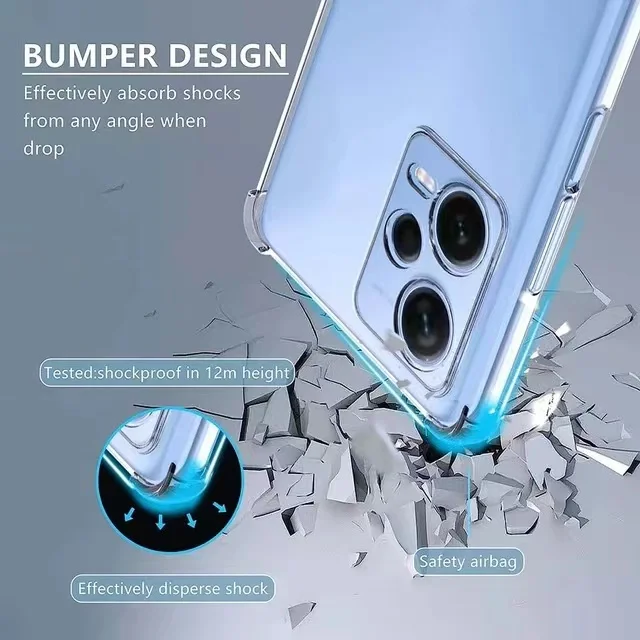 Funda transparente con bolsa de aire Original para Redmi Note 12 12s Note 13 Pro Plus 5G POCO X5 X6 Pro 5G - imagen 4