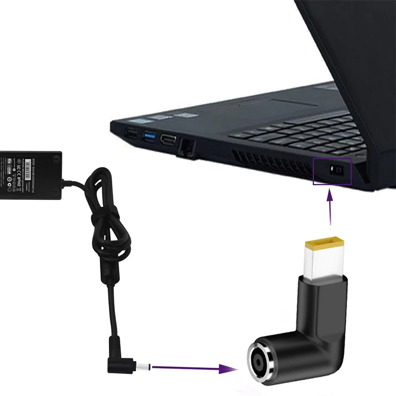 5,5*2,5 7,4 6,0*3,7mm a adaptador de corriente CC de Pin cuadrado 240W convertidor de cargador de ordenador portátil para Lenovo ThinkPad Yoga Legion fuente de alimentación - imagen 4