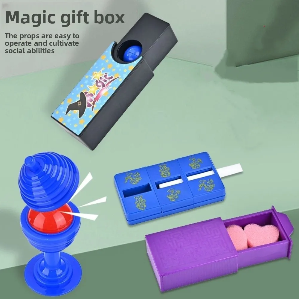 Caja mágica púrpura para trucos, accesorios de espectáculo de magia misteriosa, espectáculo de magia divertido, caja mágica que desaparece para niños y adolescentes