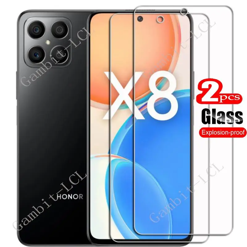 Para Huawei Honor X8 Protector de vidrio templado en HonorX8 TFY-LX1, TFY-LX2 TFY-LX3 6,7 pulgadas Protector de pantalla película de cubierta de teléfono inteligente