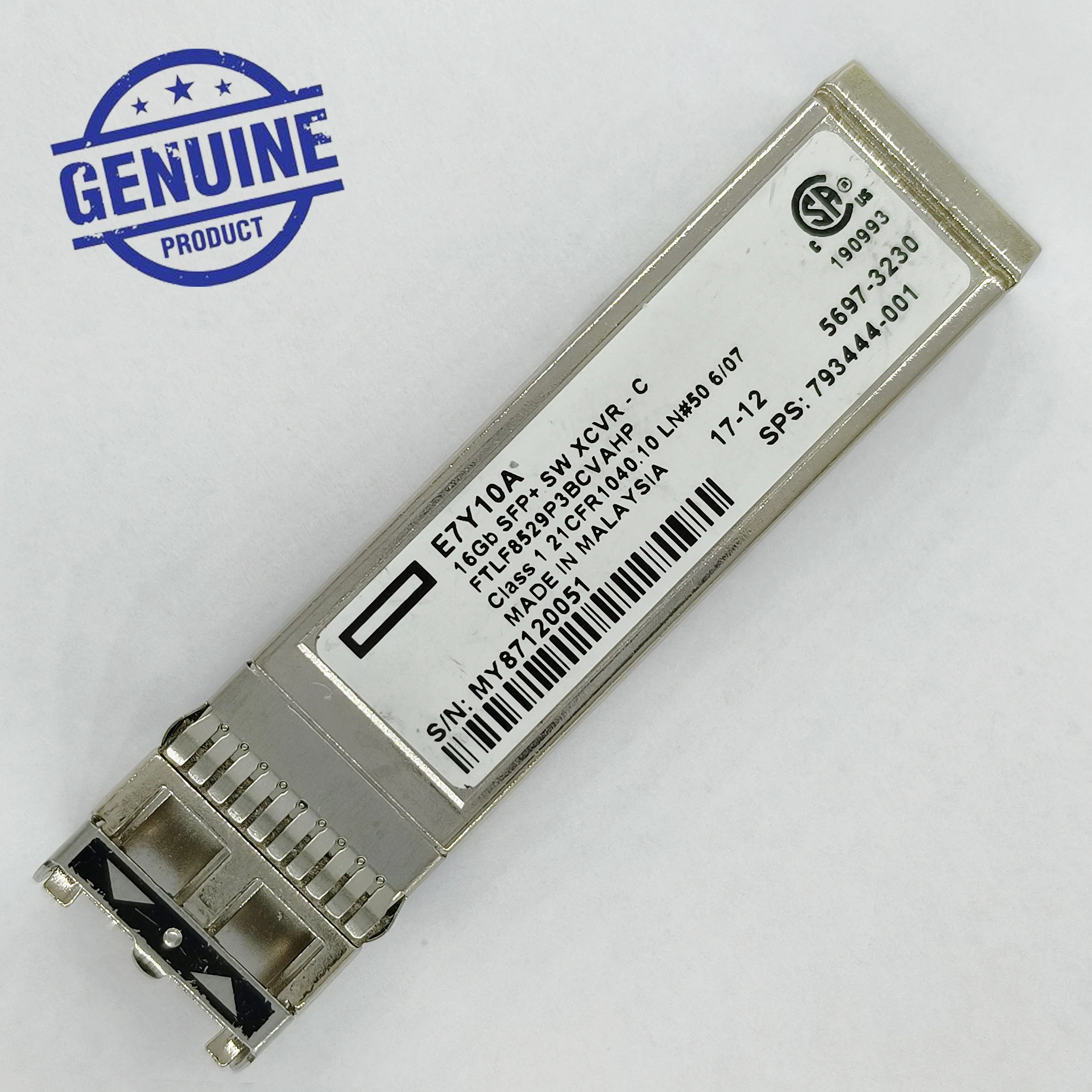 Genuino para HPE E7Y10A 16Gb SW XCVR FTLF8529P3BCVAHP SPS 793444 -001 Módulo óptico transceptor de onda corta SFP+ 850 nm
