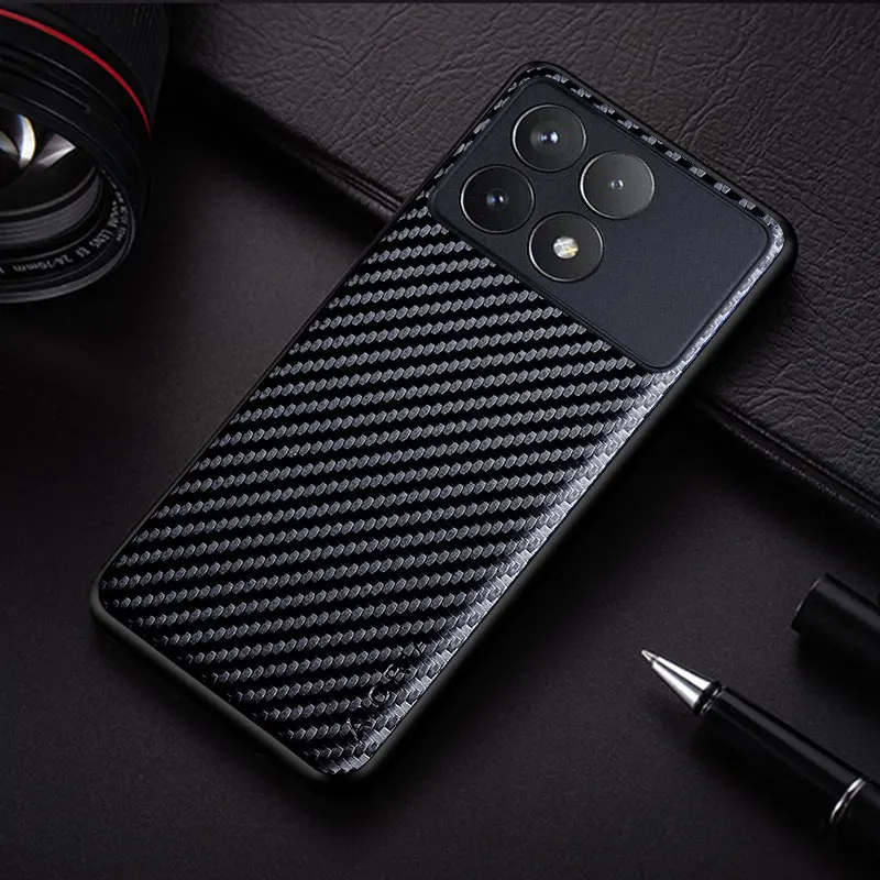 Funda delgada a prueba de golpes de fibra de carbono para Xiaomi Poco X6 Pro, funda protectora antideslizante de cuerpo completo para teléfono - imagen 4