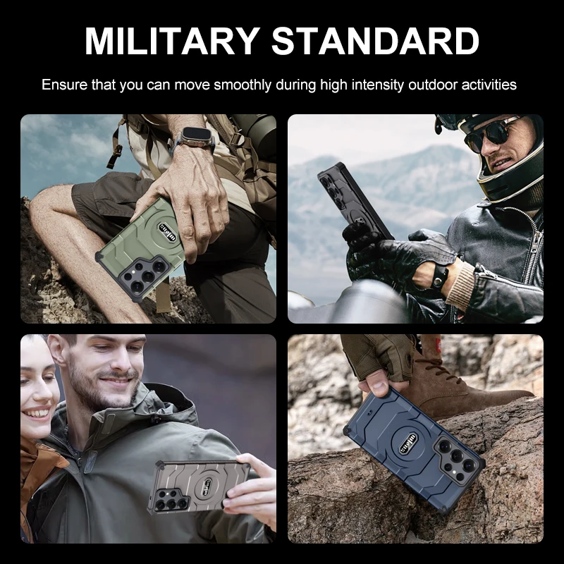 Wlons Fierce Warrior-funda magnética militar resistente Magsafe para Samsung Galaxy S25, funda trasera de protección Ultra probada por caídas - imagen 5