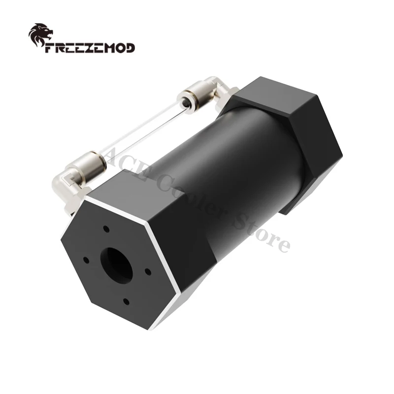 FREEZEMOD-Depósito de aluminio, refrigeración por agua, observación externa giratoria de 360 °, negro/plateado puro, 150-250mm - imagen 4