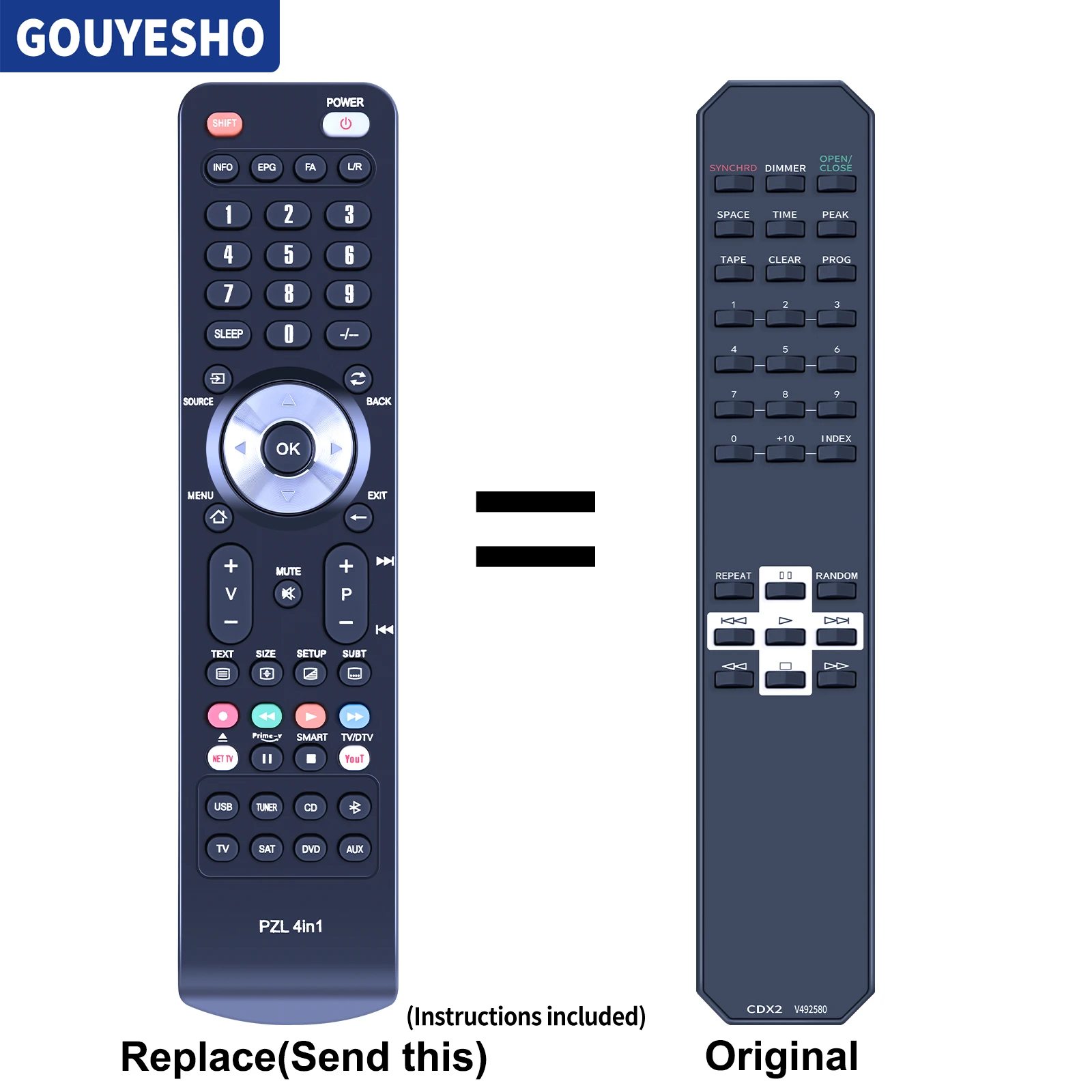 Nuevo CDX2 V 492580   Control remoto de repuesto para Yamaha CDX596 CDX469 CDX396