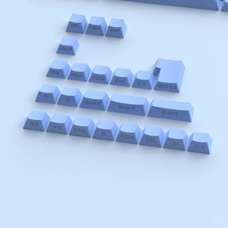 Teclas con estampado lateral de tema azul, 131 teclas, perfil OEM, teclas transparentes retroiluminadas ABS para teclado para juegos Mad 60he Mad 68he Ace 60 - imagen 3