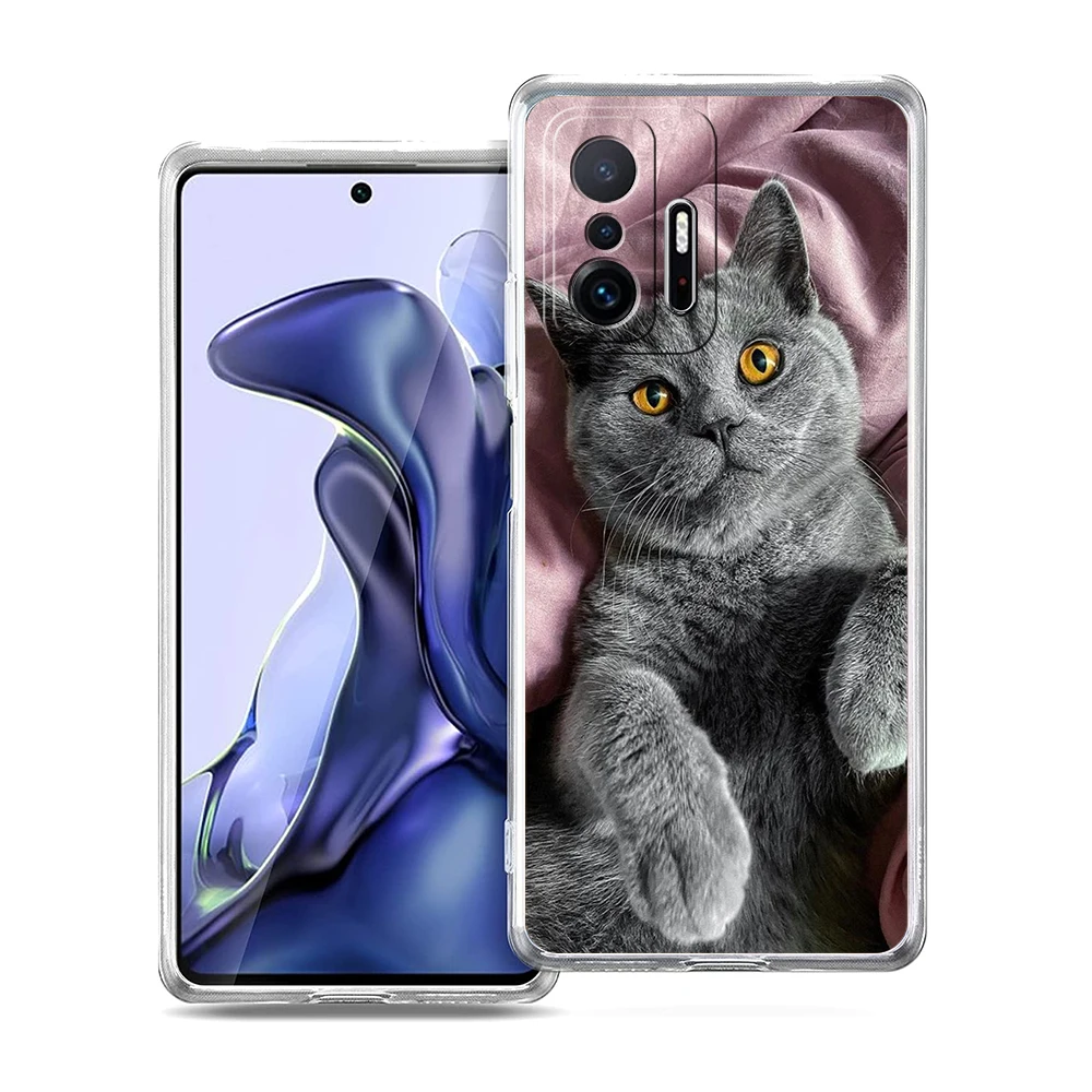 Funda de teléfono de gato corto británico para Xiaomi, 14, 13, 12 Lite, Mi 11, 11X, 13T, 12T, 11T, Poco X5, X4, X3, NFC, F5, F4, M4 Pro, 5G - imagen 3