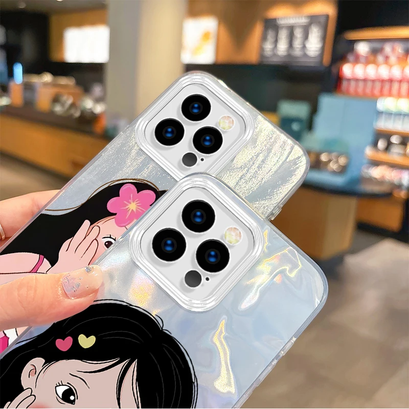 Funda de teléfono con dibujos animados para iPhone, carcasa trasera a prueba de golpes con gradiente, con personalidad divertida, para iPhone 16, 15, 14, 13, 12, 11, 8, 7, 6 Pro Max Plus, XS, XR - imagen 5