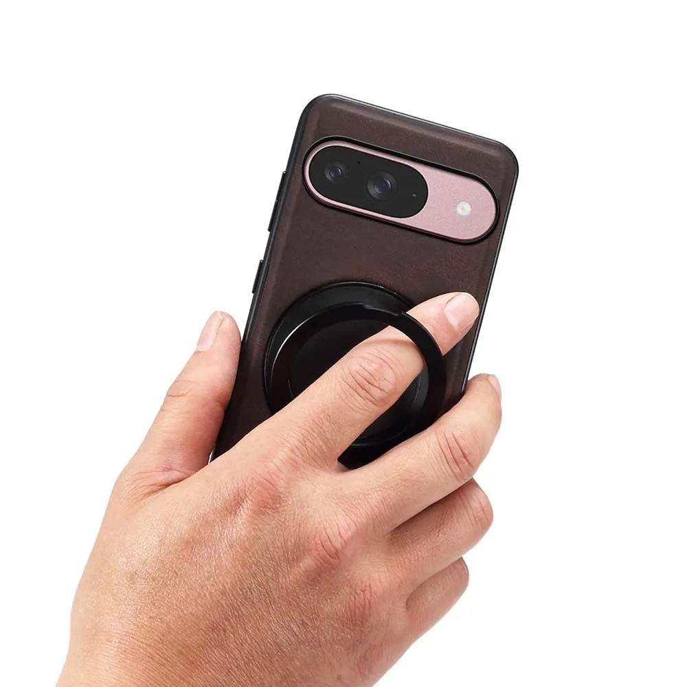 Para Magsafe RetroLeather anillo giratorio soporte funda para Google Pixel 8 7 9 Pro XL 8A 7A cubierta trasera magnética a prueba de golpes parachoques - imagen 3