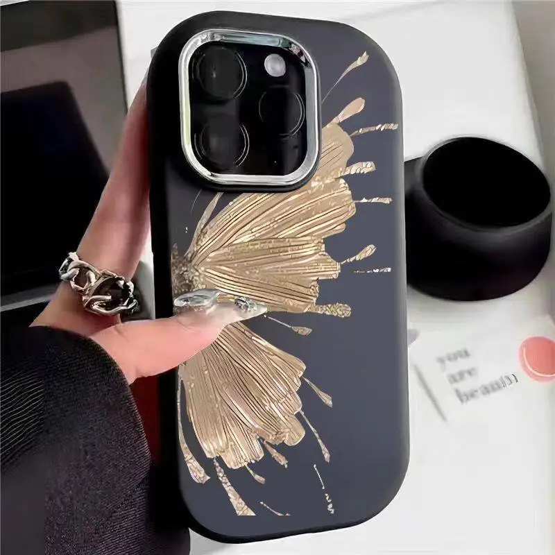 Funda de teléfono de mariposa dorada para VIVO Y22S, Y17S, Y21, Y21S, Y33S, Y16, Y36, Y15S, Y15A, V23, V29, V27, V25, V30 Pro, V29E, V27E - imagen 3