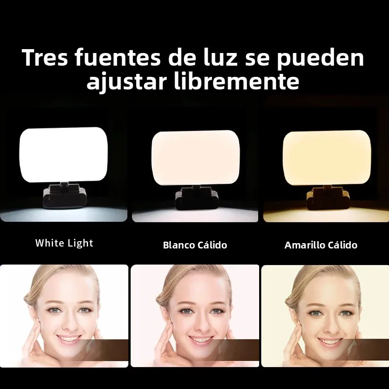 Mini Luz de vídeo para conferencias, Kit de transmisión en vivo, cámara web, Vlog, fotografía, lámpara de relleno, Selfie, cámara portátil ajustable, Luz LED - imagen 4