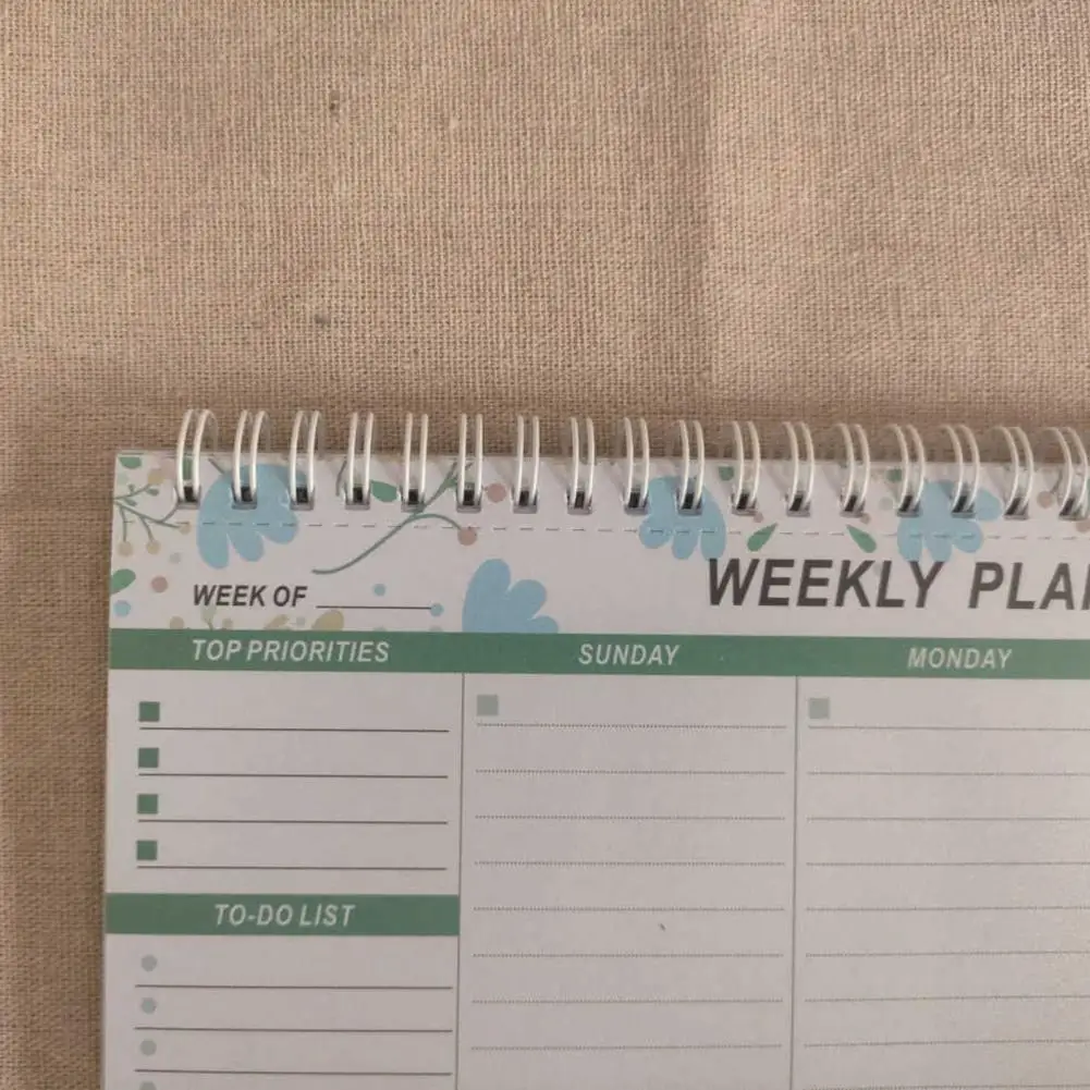 Bloc de notas duradero de papel grueso, planificador semanal con encuadernación de doble cable, organizador eficiente de horarios, diario de oficina, Bloc de notas semanal - imagen 4