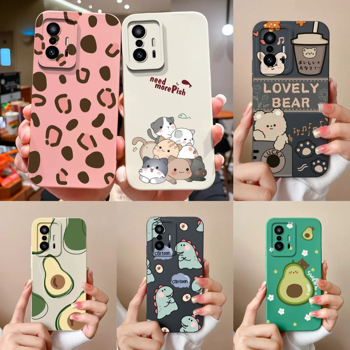 For Xiaomi 11T Pro Case Cute Cartoon Soft Smooth Liquid Silicone Full Protection Back Cover Anti Drop High Quality Phone Bumper