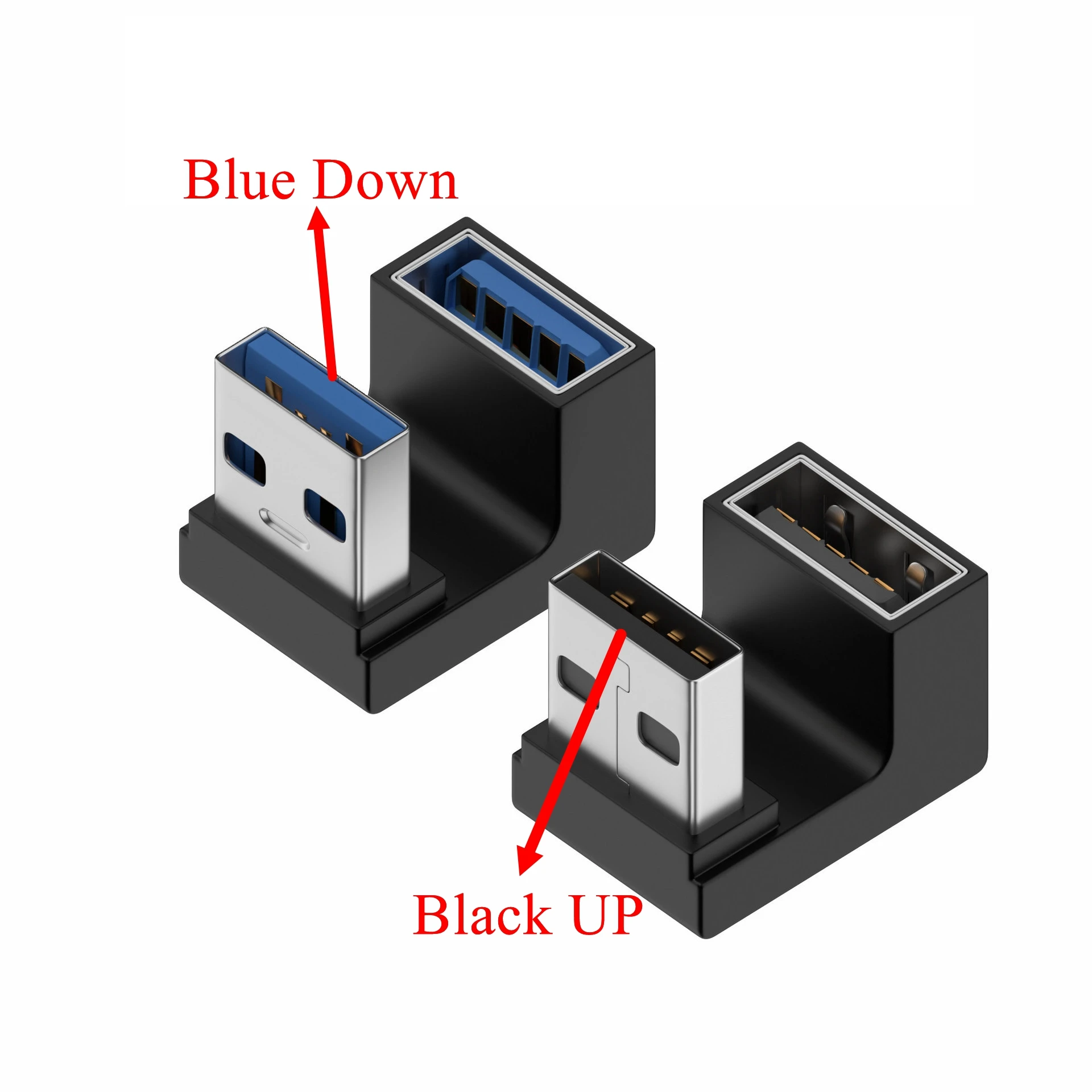 Adaptador USB 3.0 Angular Macho-Hembra 10Gbps - imagen 3