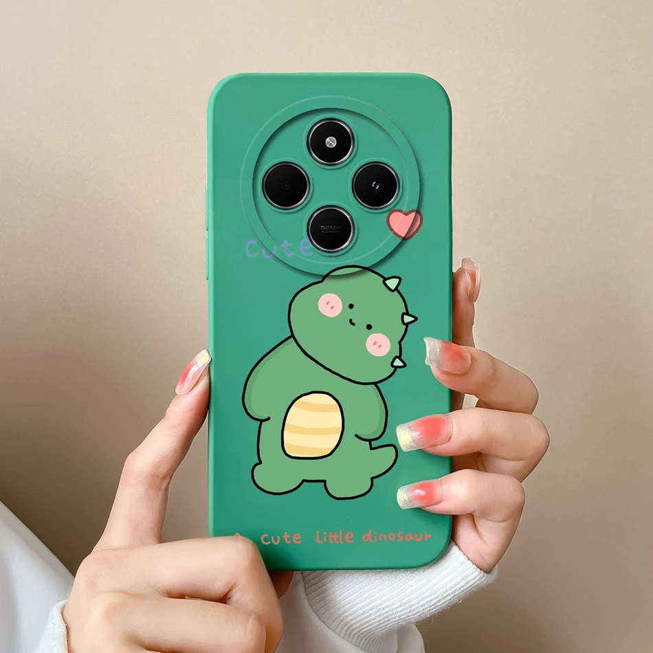 Funda bonita de oso para Redmi 14C, funda trasera de teléfono, silicona líquida suave y suave, protección completa, parachoques de teléfono antigolpes, regalo creativo - imagen 3