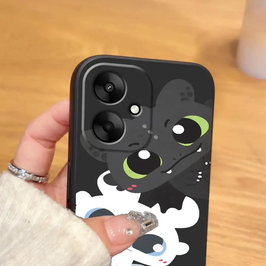 Funda de teléfono suave negra con bonito dragón de dibujos animados para Xiaomi Redmi 9 K40 K80 Pro 10 13C 14C 12C A4 A5 A1 A2 Plus A3 - imagen 4