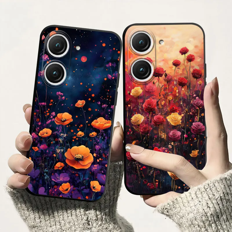 Para Asus Zenfone 9 10 funda de silicona suave a prueba de golpes para Asus Zenfone 10 funda trasera de teléfono TPU Fundas protectoras de gato lindo - imagen 2