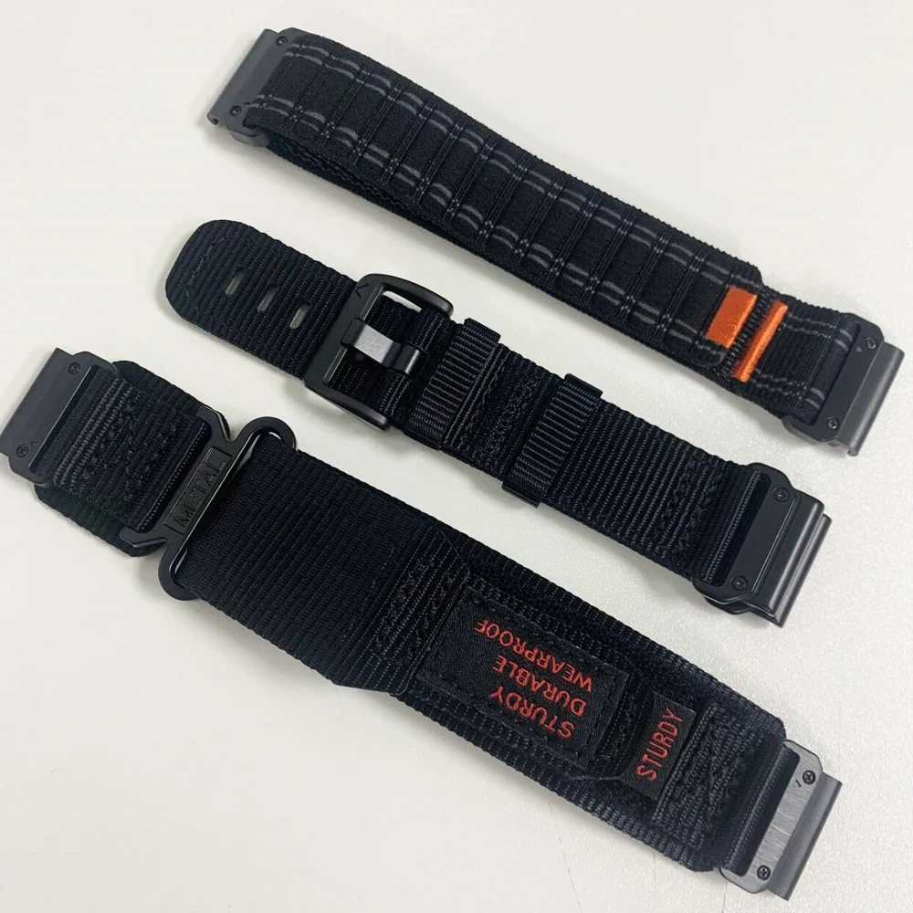 Correa deportiva de nailon de 22mm y 26mm para Garmin Enduro3 Epix Pro Quatix/Tactix 8 Fenix 8 E 7X 6 5puls, repuesto de pulsera QuickFit - imagen 4