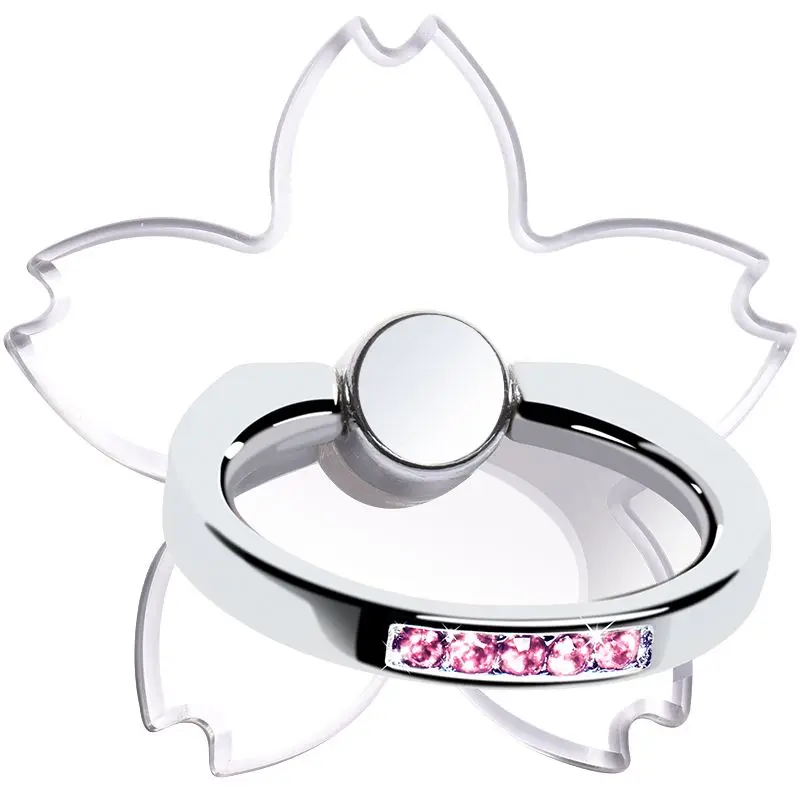 Anillo de dedo transparente Sakura, soporte para teléfono móvil para Samsung, accesorios para iPhone, soporte Universal para coche, soporte para teléfono inteligente - imagen 5