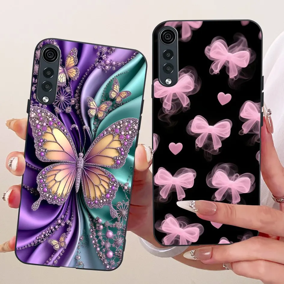 Para LG funda de terciopelo LMG910EMW Popular flor suave funda de silicona a prueba de golpes para LG Velvet 5G UW LM-G900N Coque en LGVelvet Fundas - imagen 5