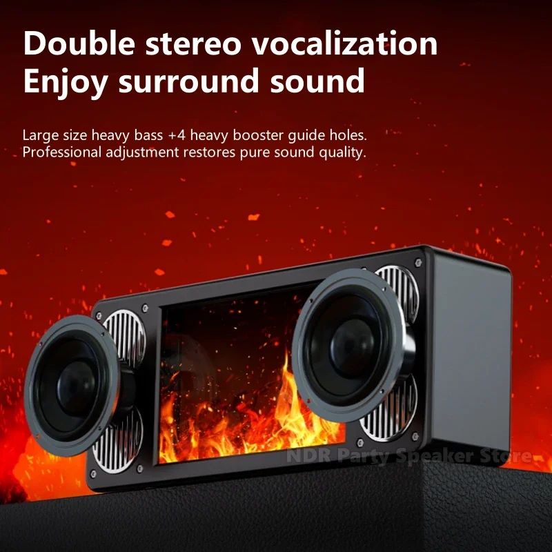 Nueva lámpara de llama de simulación para el hogar con Audio inalámbrico Bluetooth, luz nocturna de ambiente para dormitorio, altavoces pequeños de escritorio de alta calidad de sonido - imagen 3