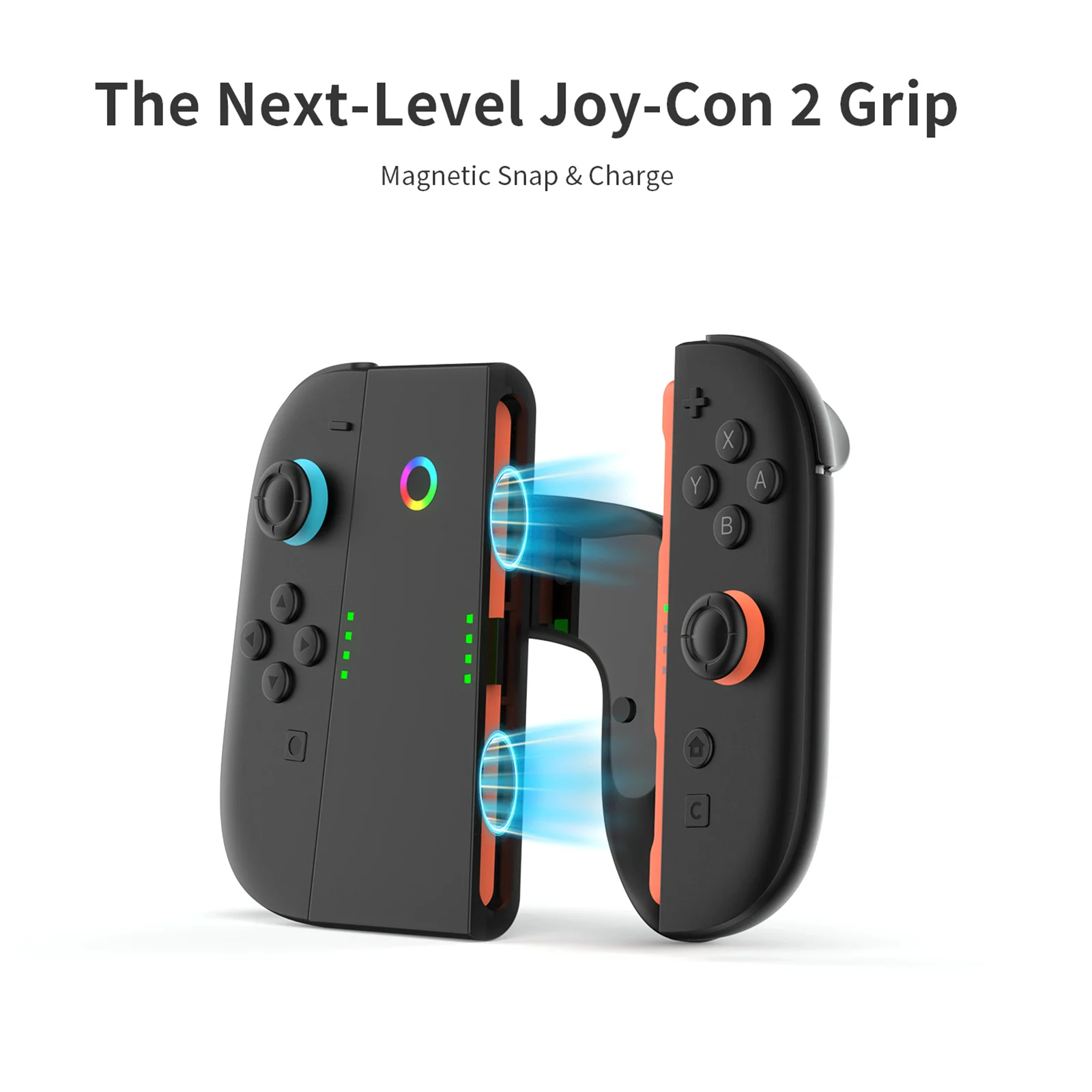 Empuñadura de carga para Nintendo Joy-Con 2 2025 
 Accesorios para juegos con cargador de energía magnético USB-C - imagen 3
