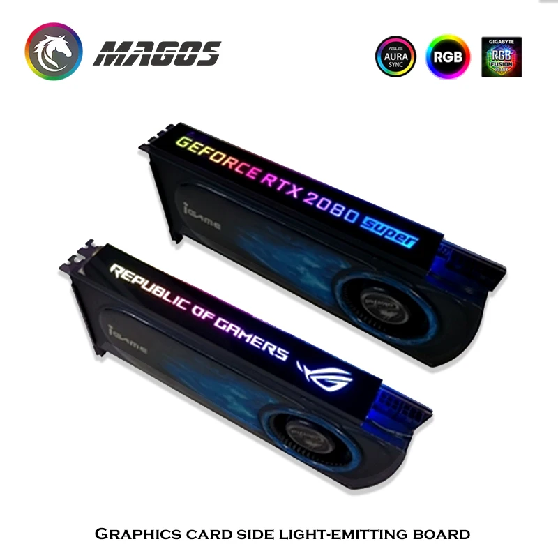 Panel lateral GPU RGB, decoración VGA personalizable, cubierta de tarjeta gráfica de vídeo, 5V, 3 pines/12V, 4 pines, AURA, bricolaje, MOD, tablero de iluminación enfriador - imagen 3