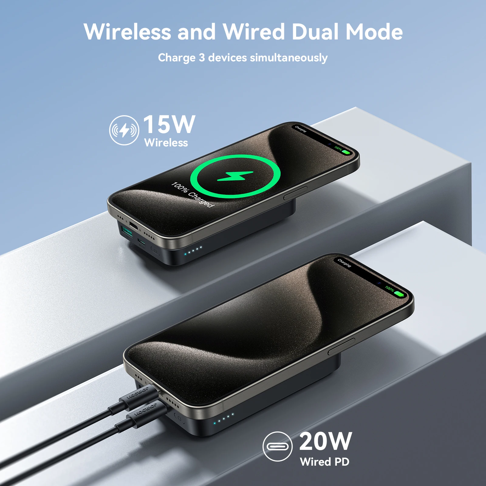 Joyroom PD20W banco de energía magnético 10000mAh portátil inalámbrico de carga rápida para iPhone 15 Pro Max 16 Pro Max - imagen 5