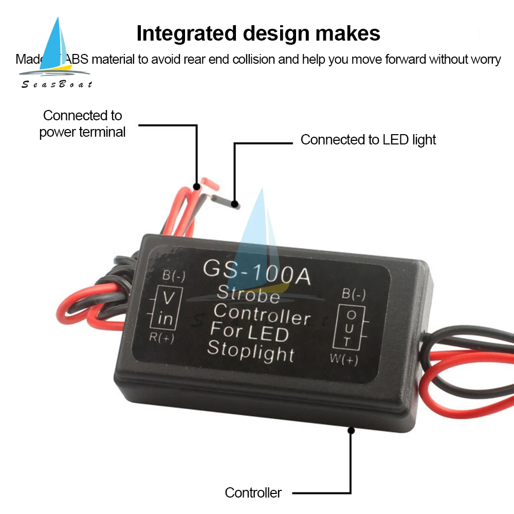 GS-100A Flash Strobe Contrmatérielle Frein Lumière Clignotant Tech Pour Voiture LED enquêter Stop Lampe 12V - imagen 4