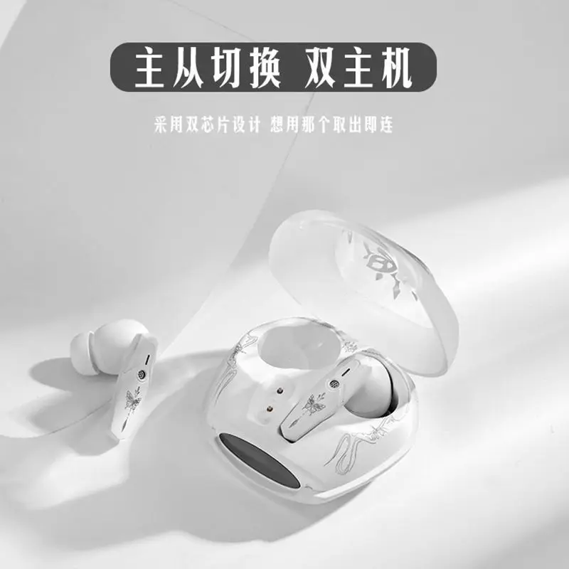 Auriculares con tema de Castor Honkai: Star Rail, bonito regalo de Anime, auriculares HIFI Bluetooth 5,3, auriculares con cancelación activa de ruido para Cosplay - imagen 5