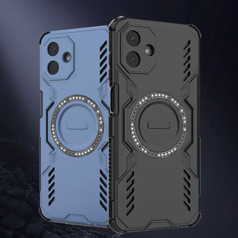 Funda de carga inalámbrica con anillo magnético para Samsung Galaxy A07, funda protectora de silicona esmerilada anticaída para PC, funda para Samsung A07 - imagen 2