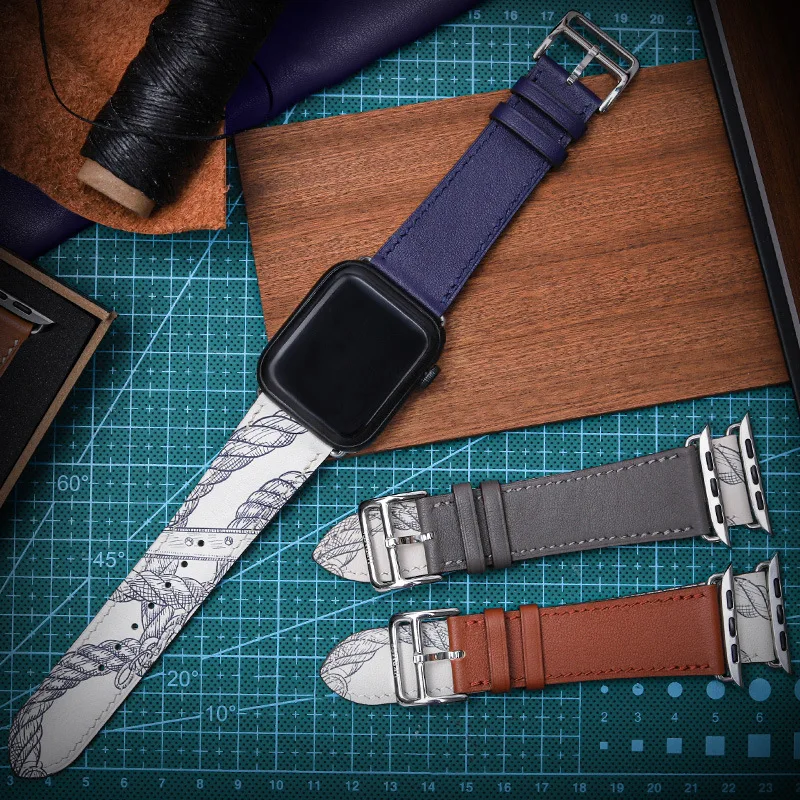 Correa de cuero genuino para Apple watch, pulsera de 42mm, 44mm, 45mm, Ultra 2, 49mm, Series 8, 9, 38mm, 40mm, 41mm - imagen 2