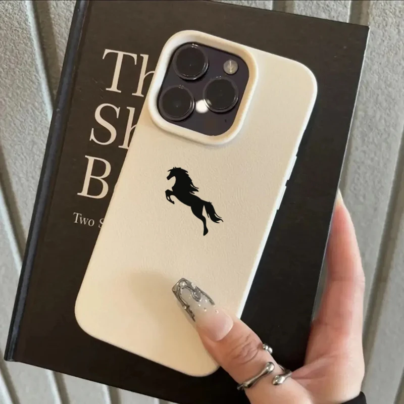 Funda de teléfono de silicona con diseño de caballo negro minimalista para iPhone 17 Pro Max, funda de aire para iPhone 16 15 14 Plus 13 12 11 XS X XR 16E 17 - imagen 5
