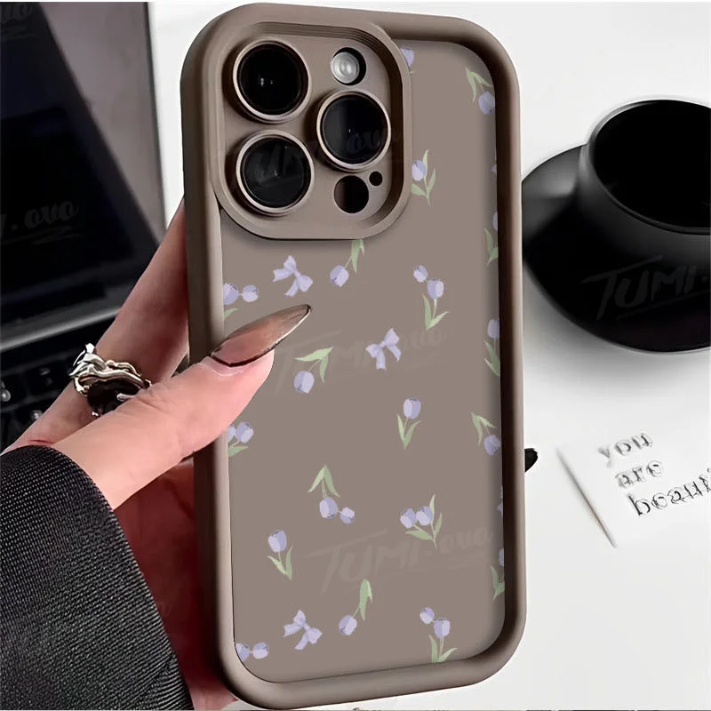 Funda de teléfono Advanced Pink Purple Tulip para Xiaomi Redmi Note 13 12 11 Pro Plus 12S 11S 10S 10 9 9S 8 12C 13C funda mate de silicona - imagen 3