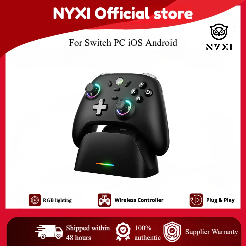 NYXI Wireless Pro Switch Controlador de PC Joystick de vibración Batería de 800 mAh Negro