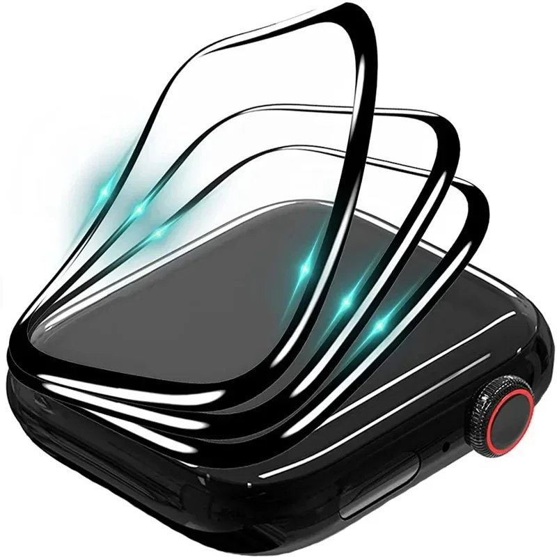 Vidrio suave para Apple Watch Protector de pantalla 44mm 45mm 41mm 38mm 42 40mm 9D HD película completa iWatch series 6 5 3 8 7 9 se Accesorios - imagen 3