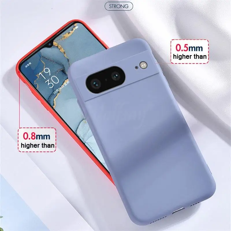 Para Google Pixel 8 funda protectora de goma de silicona líquida funda de teléfono Google Pixel 8 Pro 7A 7 6A 6 Pro funda TPU Pixel 8 Pro - imagen 2