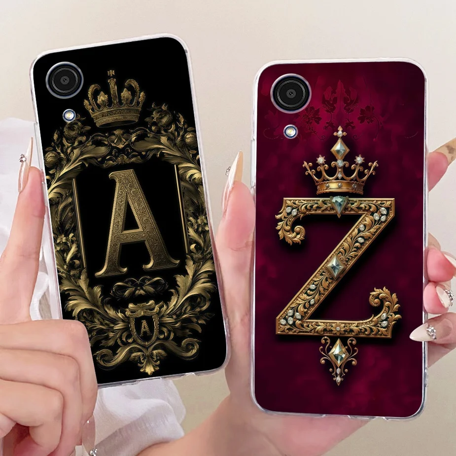 Para Samsung Galaxy A03 Core funda SM-A032F cubierta de letras de corona de lujo funda de silicona suave para Samsung A03 A 03 s Galaxy A03s Shell