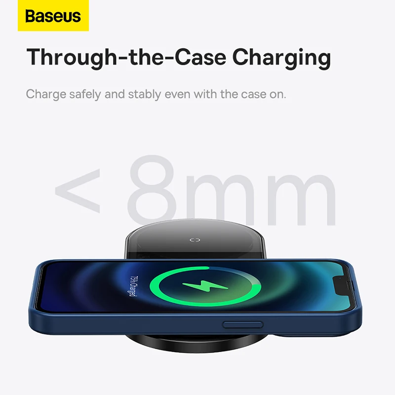 Baseus-cargador inalámbrico Dual Qi para móvil, Cargador rápido de inducción 2 en 1, 20W, para iPhone 14, 13, 12 Pro, Max, 11, 8, Airpods 3, Xiaomi - imagen 5