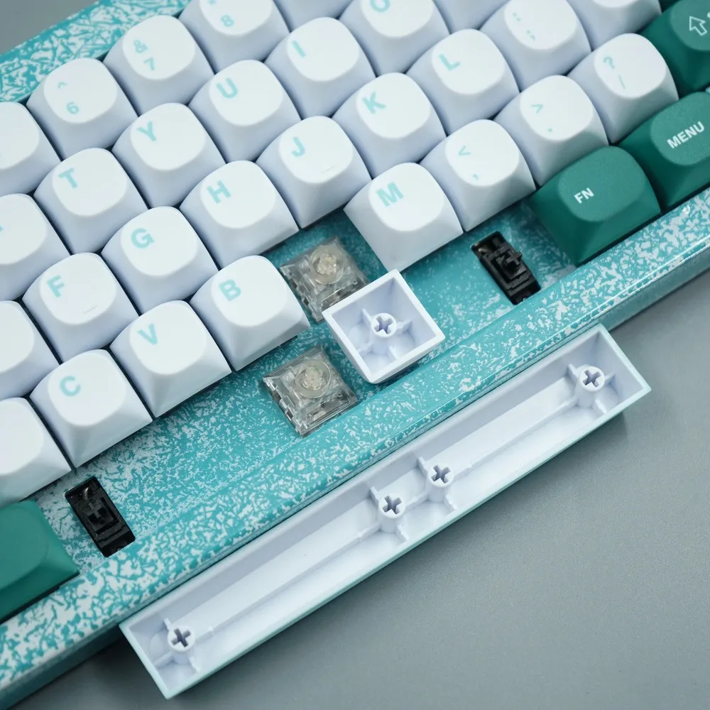 Teclas de perfil MA, teclas PBT para interruptor MX, teclas de teclado mecánico, teclas de sublimación de tinte verde púrpura - imagen 5