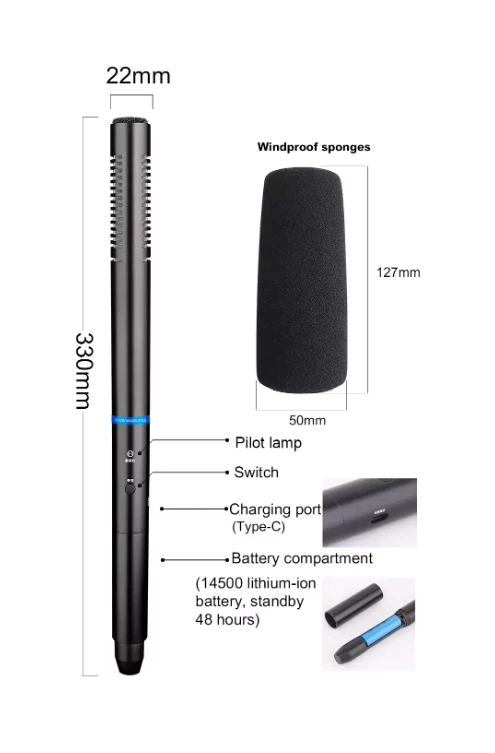 Micrófono de entrevista inalámbrico 3 en 1, micrófono de mano para teléfono inteligente y micrófono de cámara - imagen 2
