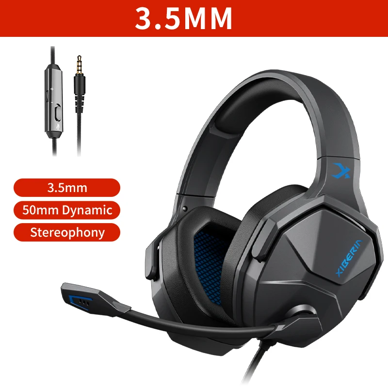 XIBERIA V13 Auriculares para juegos para PC/PS4/Xbox/Switch, auriculares con cable 7,1 para jugadores con micrófono ENC USB/3,5 mm - imagen 2