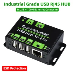 Hub USB Industrial con Ethernet y Protección ESD Antiestática