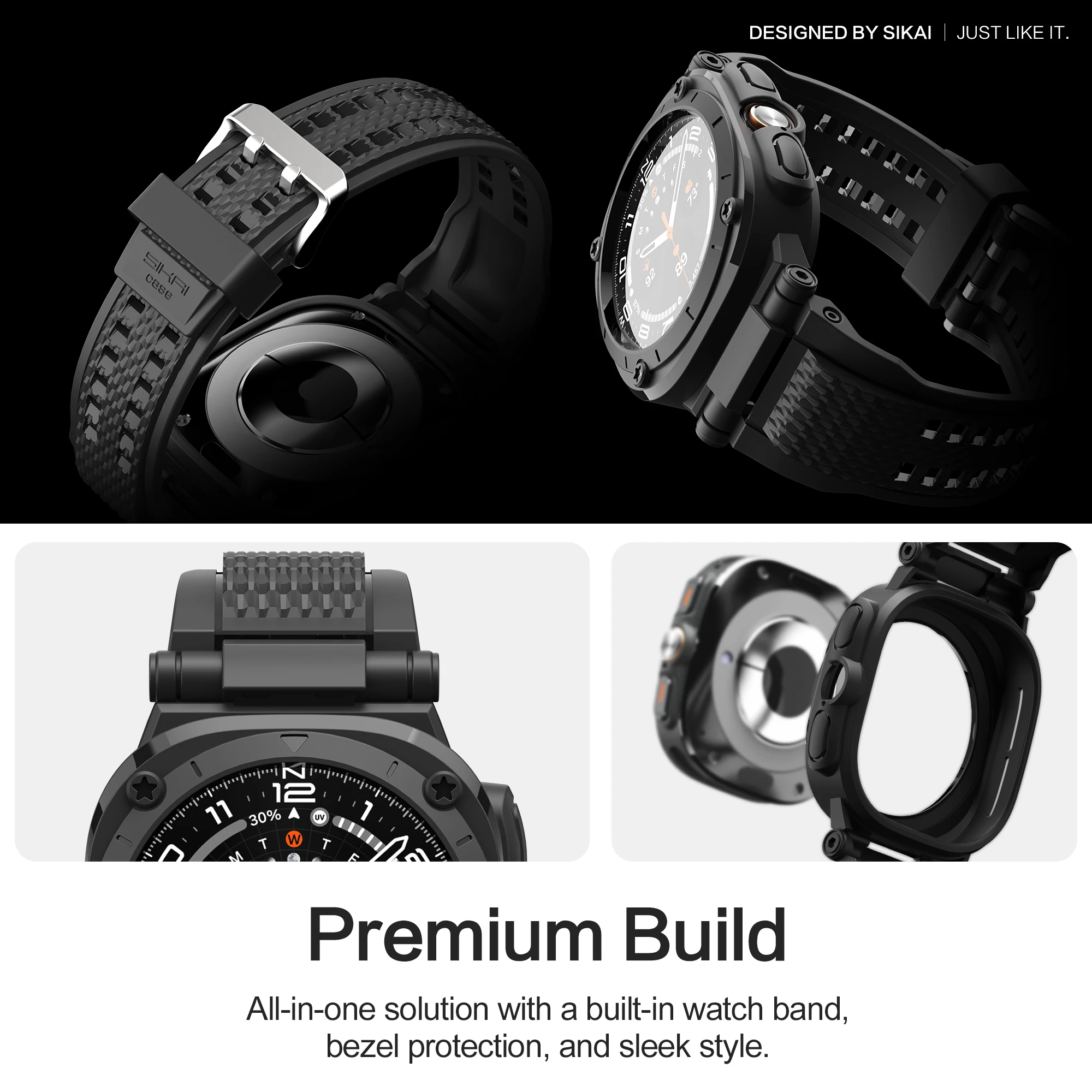 Funda deportiva resistente para reloj, funda protectora para Samsung Galaxy Watch Ultra de 47mm con banda protectora de TPU con correa - imagen 4