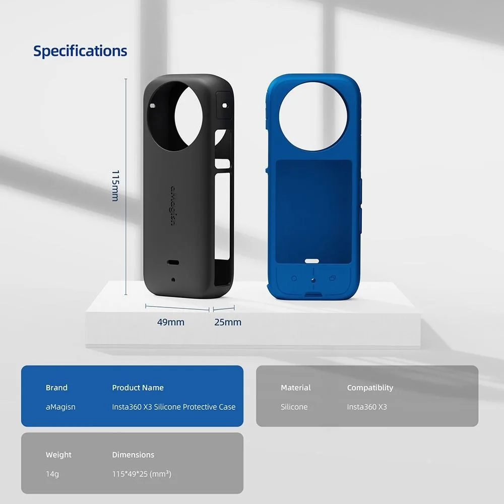 Cubierta protectora de tapa de lente para Insta360 X3, funda protectora de silicona a prueba de polvo, accesorios de Cámara de Acción panorámica - imagen 5