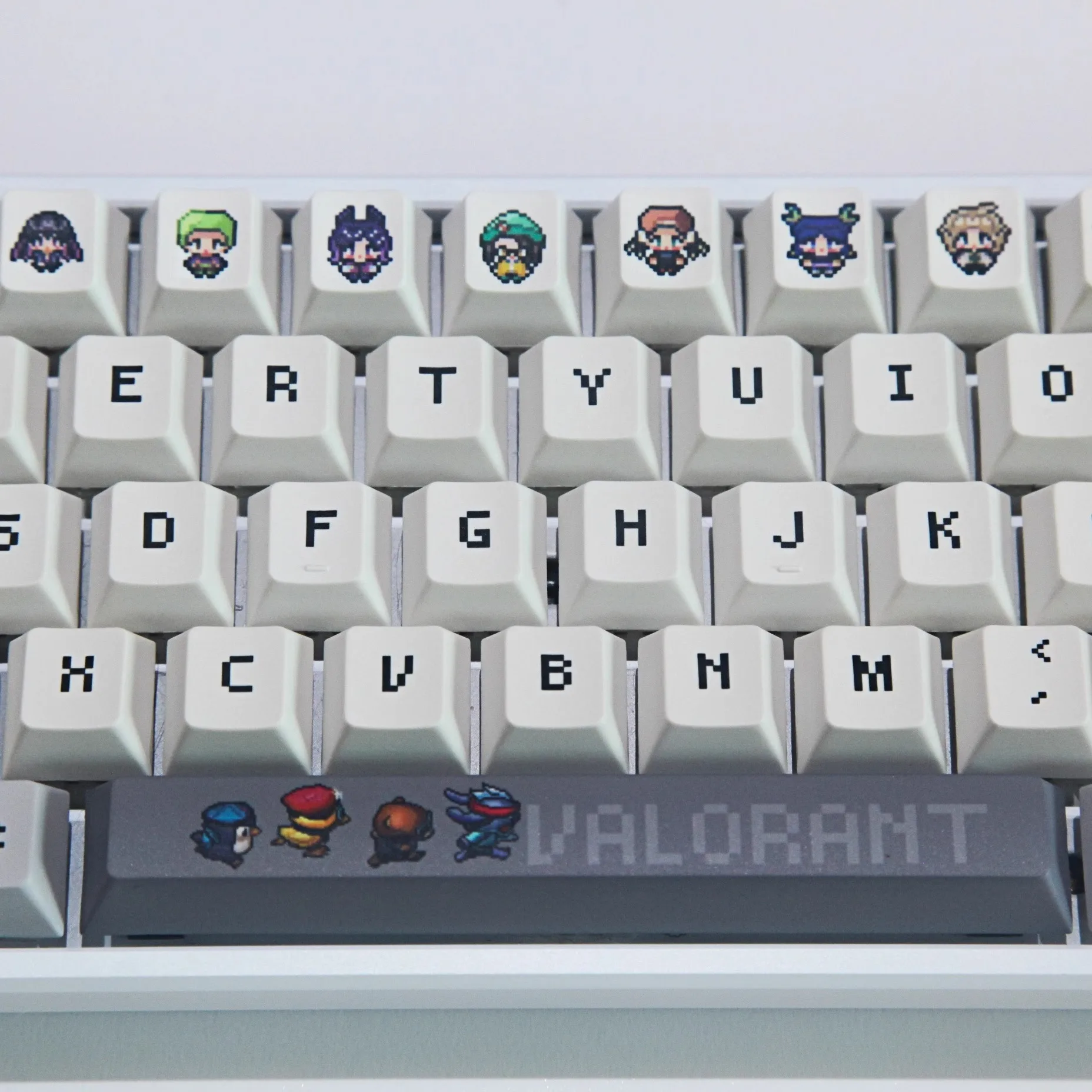 Juego de teclas con tema JETT Pixel, perfil de cereza PBT, 161 teclas, teclas originales personalizadas hechas a mano para accesorios de teclado mecánico - imagen 4