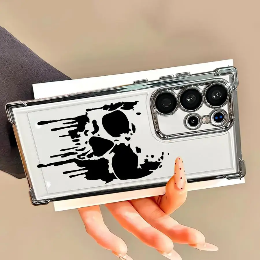 Funda transparente para teléfono Samsung Galaxy S23 S24 S25 Edge S20 FE S22 Ultra S21 Plus, cuatro patrones de calaveras espeluznantes - imagen 5