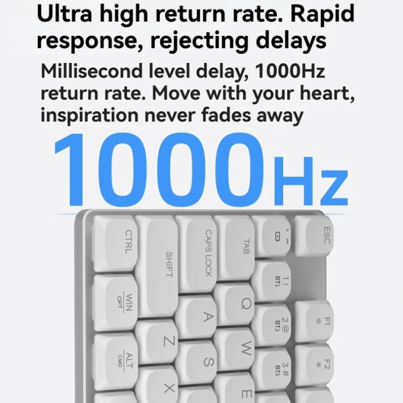 Teclado mecánico de perfil bajo Work100, teclado mecánico ergonómico de juego inalámbrico RGB de tres modos personalizado, intercambiable en caliente, 104 teclas - imagen 4